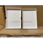 C6 Rigid Box in Ivory Pearl finish and white inside showing a C6 size box and card sample