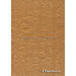 Embossed Foil Paisley Copper A4 handmade recycled paper | PaperSource