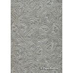 Embossed Foil Paisley | Silver handmade 150gsm recycled A4 paper | PaperSource
