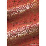 Flat Foil Crest | Gold Foil on Bright Red Matte Cotton A4 handmade recycled paper | PaperSource
