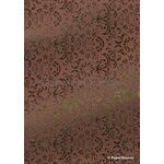 Flat Foil Crest | Gunmetal Foil on Red Brown Matte Cotton A4 handmade recycled paper | PaperSource