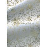 Flat Foil Meander Off White Cotton with Gold foil, handmade recycled paper | PaperSource