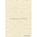 Embossed Gardenia Cream Pearlescent A4 handmade paper | PaperSource