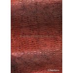 Leather Cobra Batik Red No. 4 Embossed Faux Leather Handmade Recycled paper | PaperSource