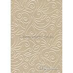 Embossed Stitched Champagne Pearlescent A4 handmade recycled paper | PaperSource