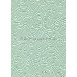 Embossed Stitched Pastel Green Pearlescent A4 handmade recycled paper | PaperSource