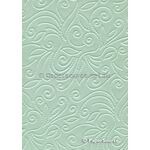 Embossed Stitched Pastel Green Pearlescent A4 handmade recycled paper | PaperSource
