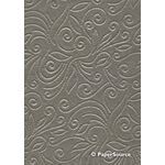 Embossed Stitched Walnut Brown Pearlescent A4 handmade recycled paper | PaperSource