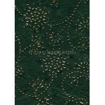 Precious Metals | Garland Forest Green with Gold Raised Pattern on Handmade, Recycled Silk A4 paper | PaperSource