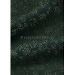 Precious Metals | Garland Forest Green with Gold Raised Pattern on Handmade, Recycled Silk A4 paper | PaperSource