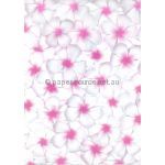 Vellum Patterned | Frangipani with pink centres, Transparent A4 112gsm paper. | PaperSource