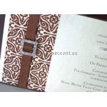 Inspiration | Flocked Venetian Tile paper used as belly band for invitation | PaperSource