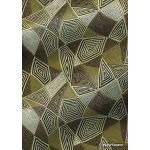 Chiyogami | Abstract 31 Japanese handmade, screen printed paper with geometric angular shapes, in gold, black and white - curled | PaperSource