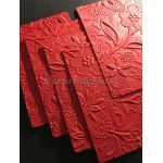Card Topper | 85 x 135mm Embossed Bloom Red Matte handmade paper - detail | PaperSource