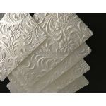Card Topper | 85 x 135mm Embossed Sunflower White Matte, a floral handmade paper | PaperSource