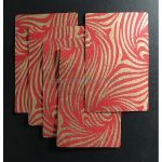 Card Topper | 85 x 135mm Patterned Vortex Red with Gold pattern on handmade paper | PaperSource