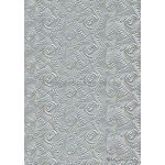 Embossed Wave Silver 2-sided Pearlescent A4 handmade, recycled paper