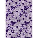 Suede Bling | Floral Cobweb Purple Flocked pattern with Silver Glitter on Lilac Handmade, Recycled A4 Cotton Paper | PaperSource