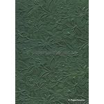 Embossed Bloom Forest Green No.107 Pearlescent A4 handmade paper
