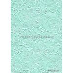 Embossed Bloom Aqua No.120 Pearlescent A4 handmade recycled paper | PaperSource