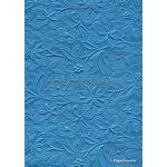 Embossed Bloom Sky Blue No.123 Pearlescent A4 handmade paper