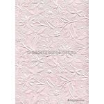 Embossed Bloom Baby Pink Pearlescent A4 handmade paper