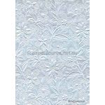 Embossed Bloom Ice Baby Blue Pearlescent A4 handmade recycled paper | PaperSource