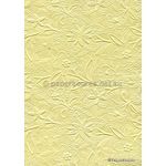 Embossed Bloom Lemon Yellow Pearlescent A4 handmade paper