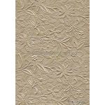 Embossed Bloom Mink Beige Pearlescent A4 handmade paper