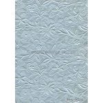 Embossed Bloom Pastel Blue Pearlescent A4 handmade paper