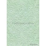 Embossed Bloom Pastel Green Pearlescent A4 handmade paper