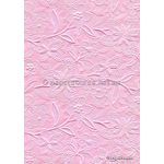 Embossed Bloom Pastel Pink Pearlescent A4 handmade paper