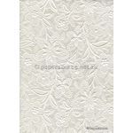 Embossed Bloom Quartz Off White Pearl Pearlescent A4 handmade paper