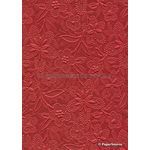 Embossed Bloom Bright Red Pearlescent A4 handmade paper