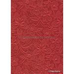 Embossed Bloom Bright Red Pearlescent A4 handmade paper