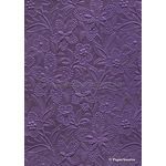 Embossed Bloom Violet Purple No.1 Pearlescent A4 handmade paper