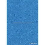 Embossed Aqua Blue Matte Cotton A4 handmade recycled paper