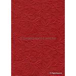 Embossed Bright Red Matte Cotton A4 handmade recycled paper