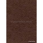 Embossed Chocolate Brown Matte Cotton A4 handmade recycled paper