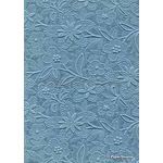 Embossed Dusty Blue Matte Cotton A4 handmade recycled paper