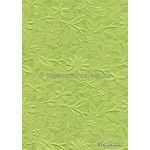 Embossed Lime Green Matte Cotton A4 handmade recycled paper