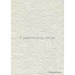 Embossed Off White Matte Cotton A4 handmade recycled paper