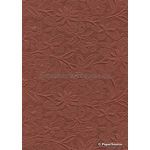 Embossed Red Brown Earthy Matte Cotton A4 handmade recycled paper