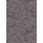 Embossed Bloom Walnut Brown No.15 Pearlescent A4 handmade paper