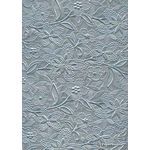 Embossed Bloom Silver Grey No.16 Pearlescent A4 handmade paper