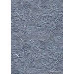 Embossed Bloom Gunmetal Blue No.17 Pearlescent A4 handmade recycled paperr | PaperSource