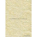 Embossed Bloom Pastel Lemon Pearlescent A4 handmade paper