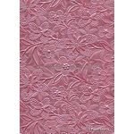 Embossed Bloom Rose Pink No.8 Pearlescent A4 handmade paper