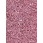 Embossed Bloom Rose Pink No.8 Pearlescent A4 handmade paper