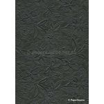 Embossed Bloom Onyx Sparkle Black Pearlescent A4 handmade paper